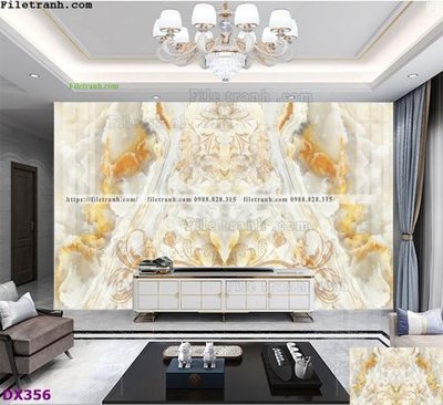 File tranh File vân đá đối xứng DX356 (ảnh gốc) in trần xuyên sáng