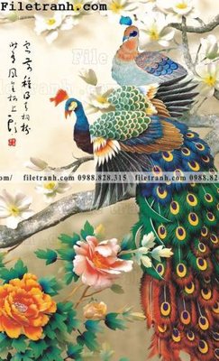 File gốc Dong hoa va chim moi cua Trung Quoc 127 (in lụa) cao cấp