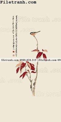 File gốc Dong hoa va chim moi cua Trung Quoc 266 (in tráng gương) ốp tường