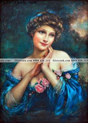 File tranh gốc in trần nhà Dong tranh son dau co dien Chau Au 136 3D