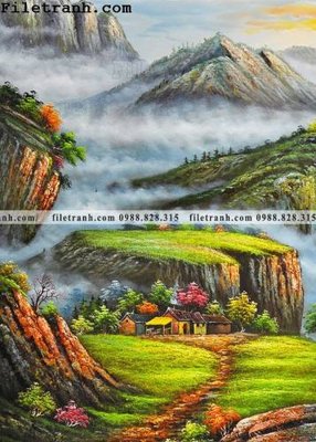 File gốc Dong tranh son dau co dien Chau Au 256 (in mica) cắt laser