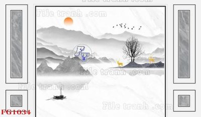 File tranh File in tranh tường hiện đại FG1034 (bản gốc) treo quán cafe