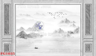 File in trần File in tranh tường hiện đại FG1035 (file gốc) hoa văn 3D