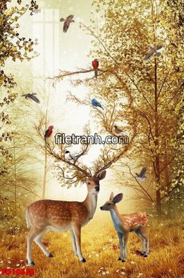 File gốc File in tranh tường hiện đại FG10556 (in lụa) tranh mã đáo