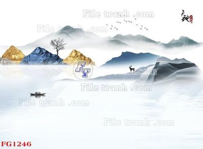 Hình ảnh file gốc in lụa File in tranh tường hiện đại FG1246