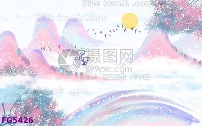 File gốc File in tranh tường hiện đại FG5426 (in lụa) tranh mã đáo