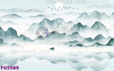 File in trần File in tranh tường hiện đại FG5589 (file gốc) hoa văn 3D