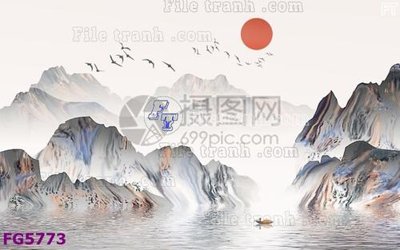 File in trần File in tranh tường hiện đại FG5773 (bản gốc) bầu trời