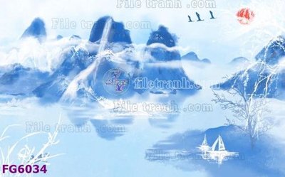 File in trần File in tranh tường hiện đại FG6034 (file gốc) hoa văn 3D