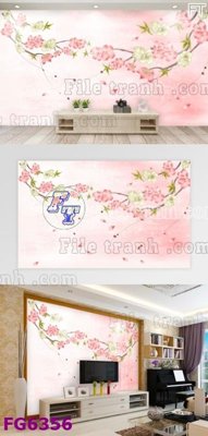 File in trần File in tranh tường hiện đại FG6356 (file gốc) hoa văn 3D