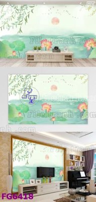 File in lụa File in tranh tường hiện đại FG6418 (chất lượng cao) File in tranh tường hiện đại FG6418