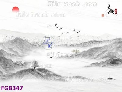 File in trần File gốc in đá cẩm thạch hiện đại FG8347 (bản gốc) phong cảnh