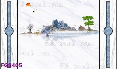 File in lụa File gốc in đá cẩm thạch hiện đại FG8405 (phong cảnh) File gốc in đá cẩm thạch hiện đại FG8405