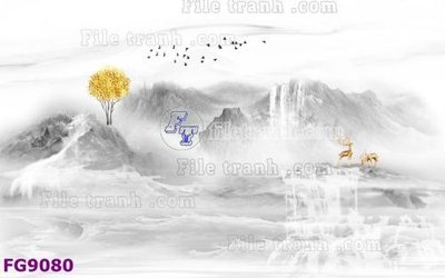 File tranh File in tranh tường hiện đại đẹp FG9080 (gốc) in trên kính