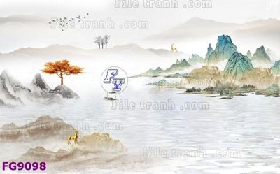 File in trần File in tranh tường hiện đại đẹp FG9098 (file gốc) hoa văn 3D