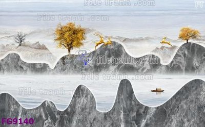 File in trần File in tranh tường hiện đại đẹp FG9140 (bản gốc) phong cảnh