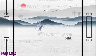 File in trần File in tranh tường hiện đại đẹp FG9192 (file gốc) hoa văn 3D