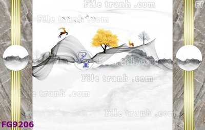 File gốc File in tranh tường hiện đại đẹp FG9206 (bản quyền) cho in ấn