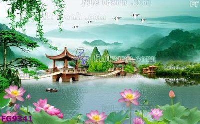 File in trần File in tranh tường hiện đại đẹp FG9341 (file gốc) xuyên sáng