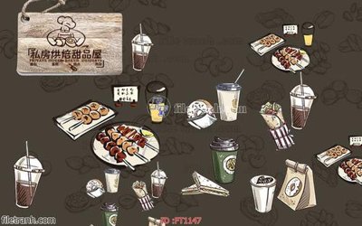 File tranh quảng cáo File psd tường quán cà phê FT1147 (file gốc) chuyên nghiệp