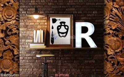 File gốc File psd tường quán cà phê FT1182 (in 3D) cho trang trí