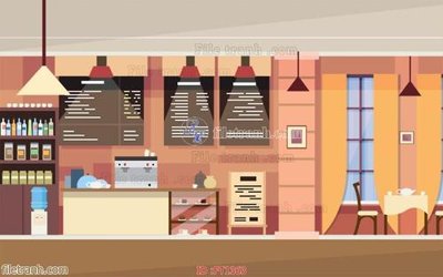 Ảnh gốc File psd tường quán cà phê FT1363 (nét căng) in mica