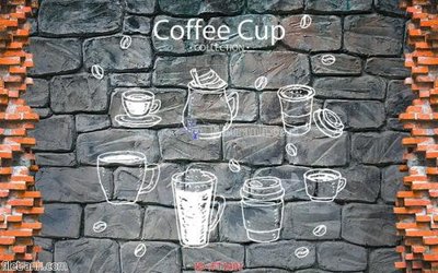 File in trần File psd tường quán cà phê FT1401 (file gốc) hoa văn 3D