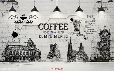 Tải file File psd tường quán cà phê FT1423 (gốc) chủ đề phong thủy