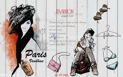 File gốc File psd tường quán cà phê FT1491 (in tráng gương) hiện đại