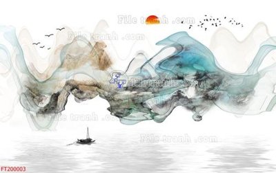 File tranh File in tranh tường 3D FT200003 (gốc) phong cách tối giản