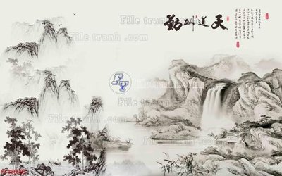 File in trần File in tranh tường 3D FT200295 (bản gốc) mây trời