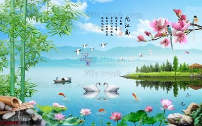 File PSD File in tranh tường 3D FT200314 (chất lượng in ấn)