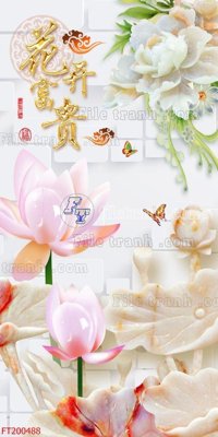 File tranh File in tranh tường 3D FT200488 (bản gốc) in lụa 3D
