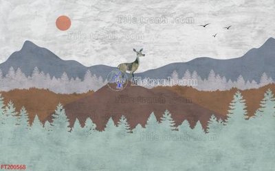 File PSD File in tranh tường 3D FT200568 (bản gốc) dễ dàng edit