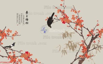 File tranh File in tranh tường 3D FT200625 (gốc) in trên kính