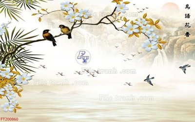 File tranh File in tranh tường 3D FT200860 (bản gốc) in lụa dán tường