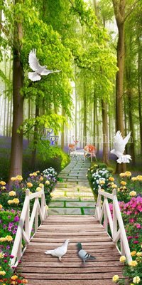 File in lụa File in tranh tường 3D FT201048 (tân cổ điển) File in tranh tường 3D FT201048