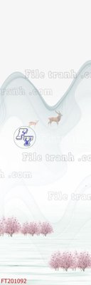 Download file gốc File in tranh tường 3D FT201092 (in lụa) hoa lá