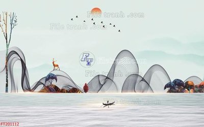 Download file gốc File in tranh tường 3D FT201112 (in lụa) tranh 3D