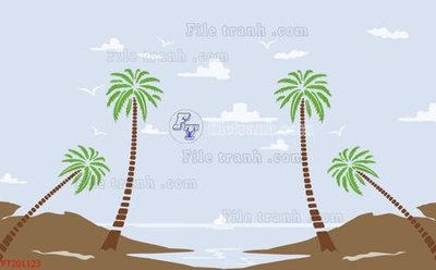 Download file gốc File in tranh tường 3D FT201123 (in lụa) hoa lá