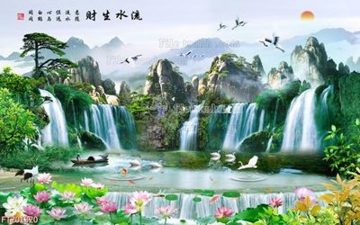 File gốc File in tranh tường 3D FT201320 (trang trí) phòng làm việc