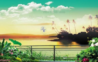 File in lụa File in tranh tường 3D FT201737 (tân cổ điển) File in tranh tường 3D FT201737