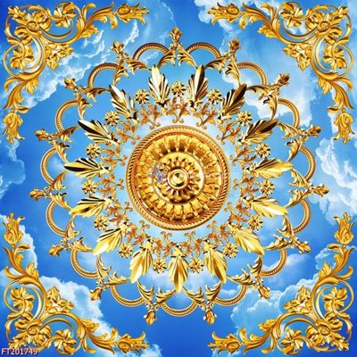 File gốc File in tranh tường 3D FT201749 (in lụa) hoa văn cổ điển