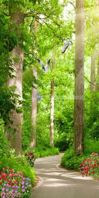 Ảnh gốc File in tranh tường 3D FT201913 (độ nét cao) in tráng gương