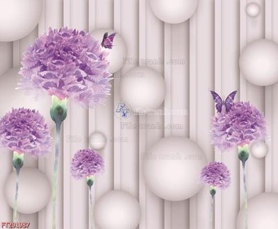 Tải file File in tranh tường 3D FT201987 (gốc) chủ đề hoa sen