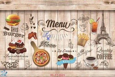 File tranh File psd tường quán cà phê FT2021 (gốc) chủ đề con người