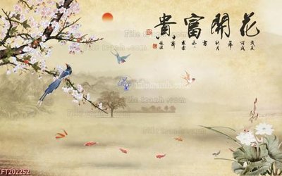 Tải file gốc in lụa File in tranh tường 3D FT202252 siêu nét