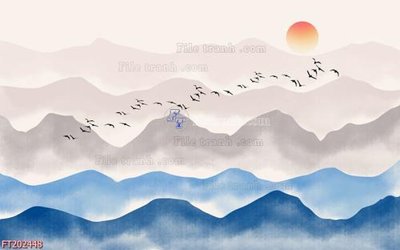 Download file gốc File in tranh tường 3D FT202448 (in lụa) tranh 3D