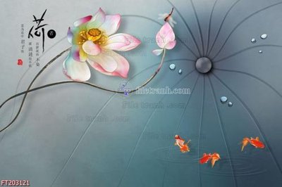 File tranh File in tranh tường 3D FT203121 (file gốc) chủ đề phong thủy