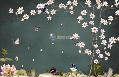 Download file gốc File in tranh tường 3D FT203504 (in lụa) tranh 3D